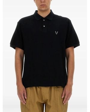 South2 West8 Embroidered polo shirt - Schwarz