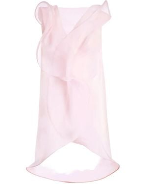 Genny Sheer Ruffled Top - Pink
