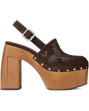 Jimmy Choo Alida 135 Suede Platform Clogs - Brown