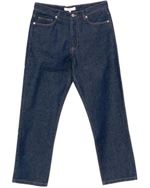 Maison Kitsuné Vaqueros Ajustados Con Parche Del Logo - Azul