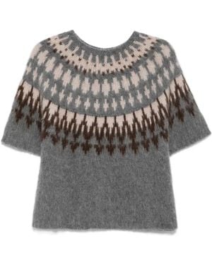 Phisique Du Role Short-Sleeve Jumper - Grey