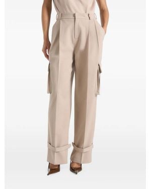 Manière De Voir Danielle Tailored Pleated Cargo Pants - Natural