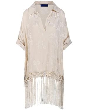 Mes Demoiselles Fringe-Trim Blouse - White