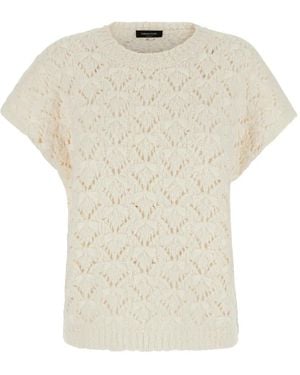 Fabiana Filippi Pointelle-Knit Short-Sleeve Jumper - White