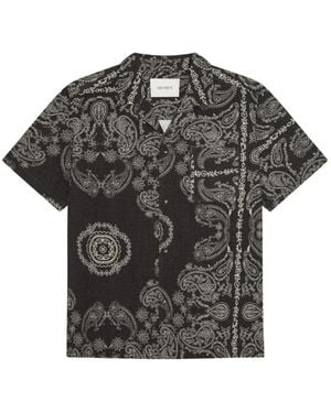 Les Deux Paisley-Print Short-Sleeve Shirt - Black
