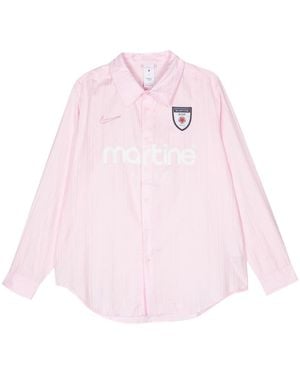 Martine Rose X Nike Logo-appliqué Cotton Shirt - Pink