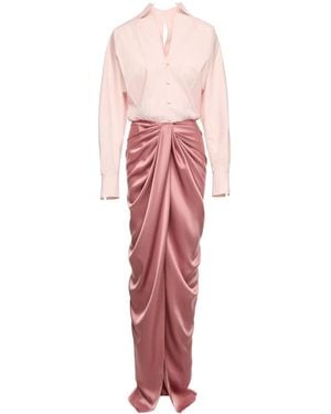 V:PM ATELIER Drapiertes Corynna Maxikleid mit Satineinsatz - Pink