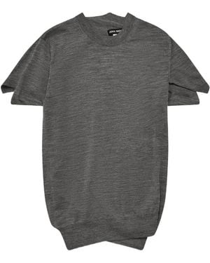 Junya Watanabe Raglan Short-Sleeve Knitwear - Grey