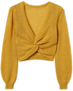 Twinset Twist-Detail Jumper - Yellow