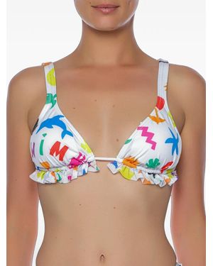 Moschino Ruffled-Trim Bikini Top - Blue