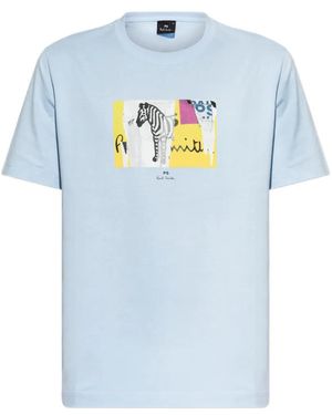 Paul Smith Zebra-Print T-Shirt - Blue