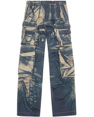 DIESEL P-Hugh Crease-Effect Cargo Trousers - Blue