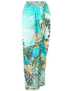CAMILLA Multi Wear Long Sarong - Blue