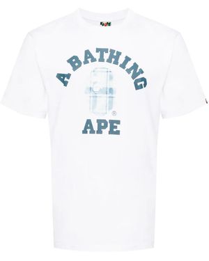 A Bathing Ape T-Shirt Mit Logo-Print - Blau