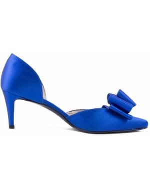 Stuart Weitzman Bow-Detail Pointed-Toe Pumps - Blue