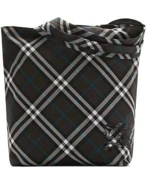 Burberry Checkered Tote - Black