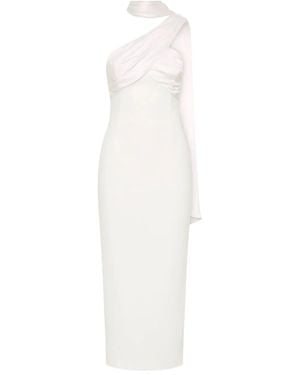 Rebecca Vallance Drapiertes Neckholder-Kleid Aus Satin - Weiß
