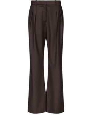 Loulou de Saison Pleated Straight-Leg Trousers - Brown