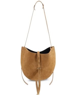 MINOBOSSI Small Lizzie Suede Shoulder Bag - White