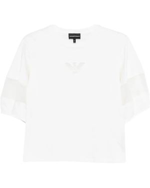 Emporio Armani Logo-Appliqué Short-Sleeve T-Shirt - White