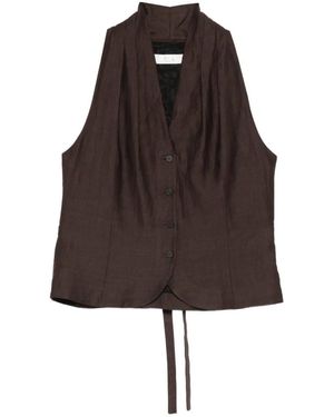 Tela Button tie waistcoast - Marrón