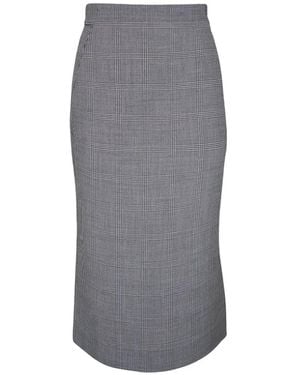 Akris Checked midi skirt - Gris