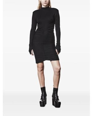 Thom Krom Gathered High-Neck Mini Dress - Black