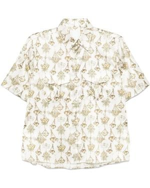 Givenchy Chandelier-Print Silk Satin Shirt - White