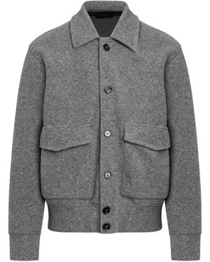 Dondup Button-Up Shirt Jacket - Gray
