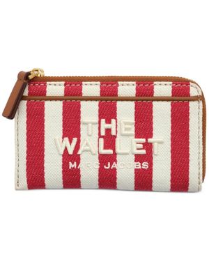 Marc Jacobs The Wallet Striped Canvas Wallet - Red