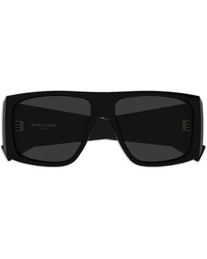 Saint Laurent Lunettes De Soleil À Monture Rectangulaire - Noir