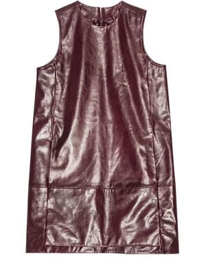 Remain Leather Mini Dress - Purple