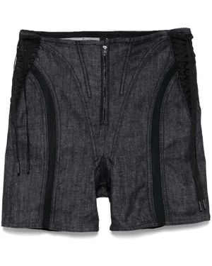 Mugler Panelled Shorts - Black