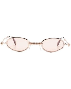 Kuboraum Sculpted Oval-Frame Sunglasses - Natural