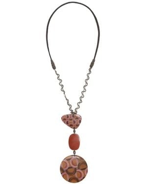 Maliparmi Prints Inside Patchwork Resin Necklace - White