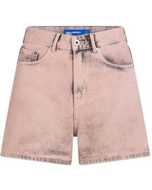 KARL LAGERFELD Five-Pocket Denim Shorts - Pink