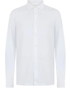 Fedeli Long-Sleeve Cotton Shirt - White