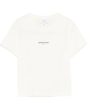 Maison Kitsuné T-Shirt mit Logo - Weiß