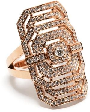 Statement Paris Anillo de cóctel My Way en oro rosa de 18kt con diamantes - Blanco
