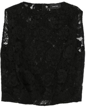 Simone Rocha Top Mit Schwerer Spitze - Schwarz