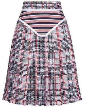 Thom Browne Striped Frayed Midi Skirt - Red