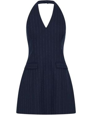 Anna Quan Pia Neckholder-Kleid Mit Nadelstreifen - Blau