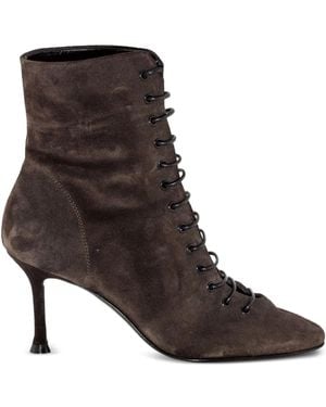 ALEVI 80Mm Lace-Up Suede Boots - Brown