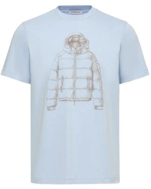 Moncler Graphic-Print T-Shirt - Blue