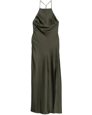 Patrizia Pepe Satin Halterneck Dress - Green