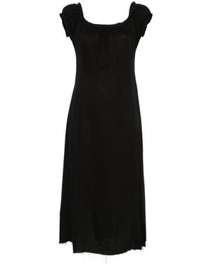 Elena Velez Frayed Midi Dress - Black