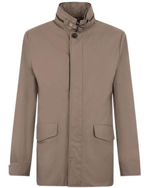 Moorer Veste À Col Montant - Marron