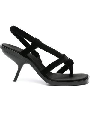 Ferragamo 85Mm Velvet Sandals - Black