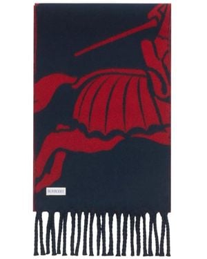 Burberry Reversible Ekd Wool Scarf - Blue