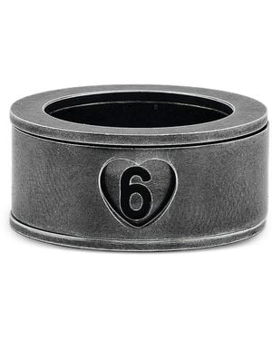 MM6 by Maison Margiela Embossed Ring - Grey